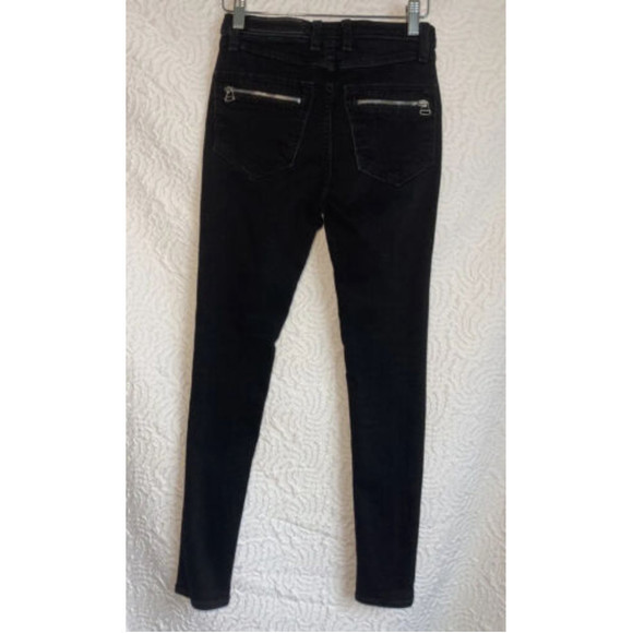 Rag & Bone Black Lace Up Gia Skinny Jeans Size 24 - Picture 12 of 12